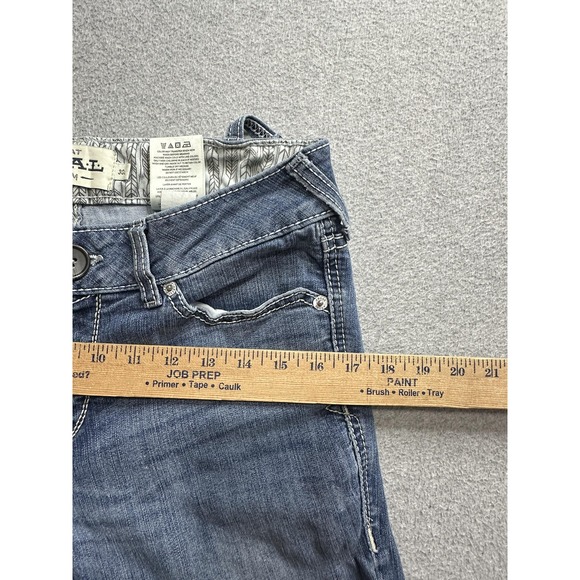 Ariat R.E.A.L. Denim Jeans Womens 30L Blue Bootcut Stretch Broken Belt Loop - Picture 10 of 15